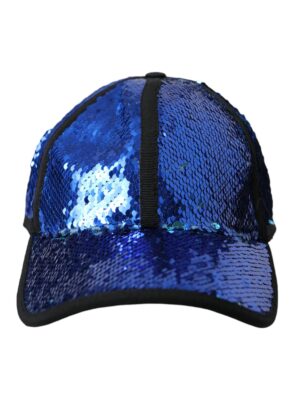 Dolce & Gabbana Royal Blue Sequin Baseball Hat Men