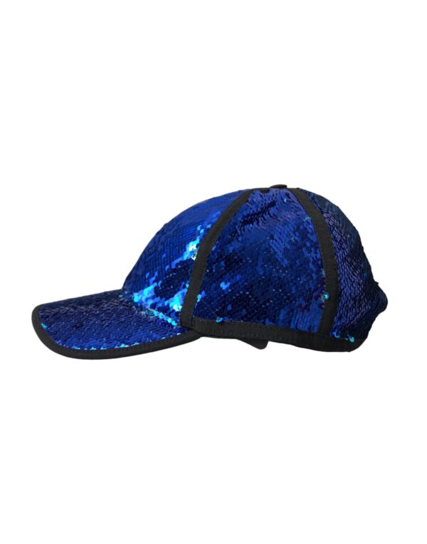 Dolce & Gabbana Royal Blue Sequin Baseball Hat Men - Image 2