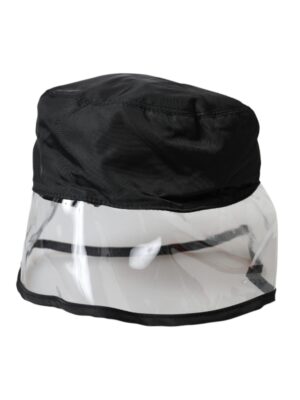 Dolce & Gabbana Black Polyester Plastic Bucket Hat Men