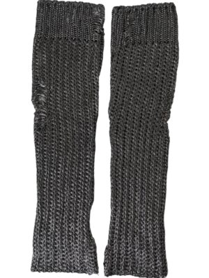Dolce & Gabbana Gray Viscose Knitted Finger Less Gloves