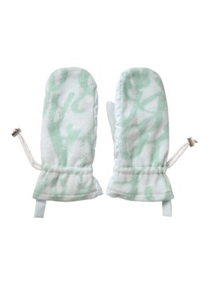 Dolce & Gabbana White Nylon Fleece Wrist Length Mitten Gloves