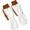 Dolce & Gabbana Brown White Acrylic Knitted Fur Mitten Gloves - Image 3