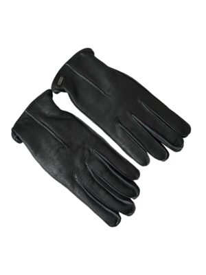 Dolce & Gabbana Black Deer Leather Wrist Length Gloves