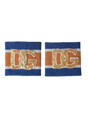 Dolce & Gabbana Multicolor Logo Sequin Viscose Wristband
