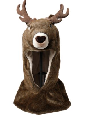 Dolce & Gabbana Brown Deer Faux Fur Whole Head Hat