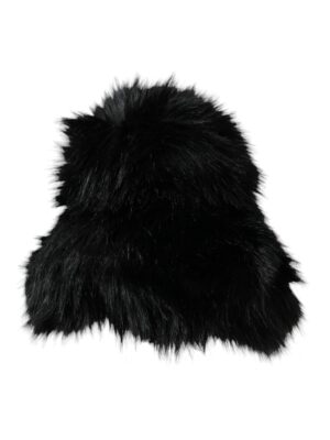 Dolce & Gabbana Black Faux Fur Womens Bucket Hat