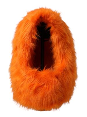 Dolce & Gabbana Orange Faux Fur Whole Head Wrap Hat