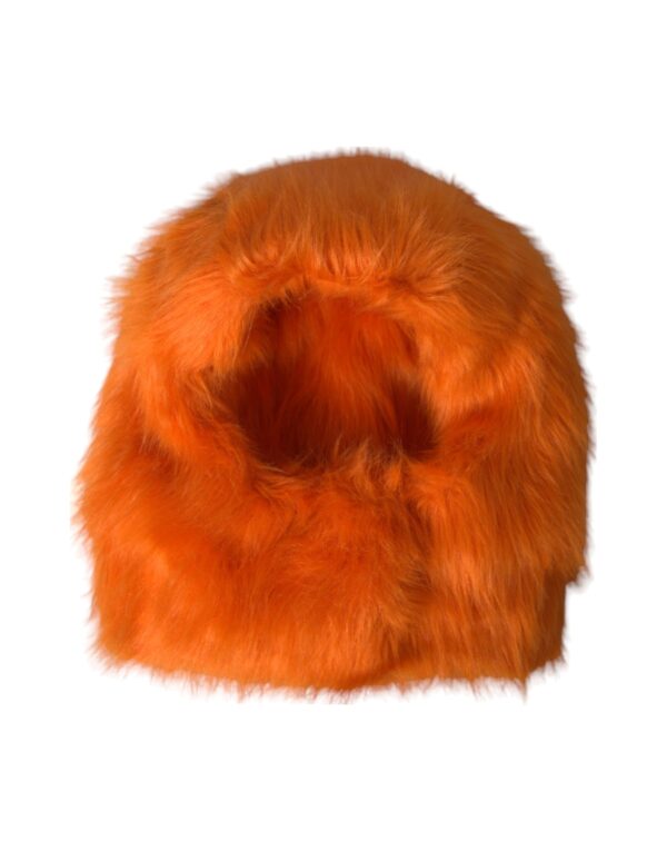 Dolce & Gabbana Orange Faux Fur Whole Head Wrap Hat - Image 7