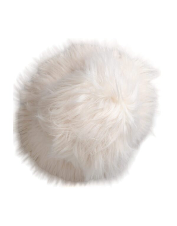 Dolce & Gabbana White Acrylic Fur Womens Bucket Hat - Image 4