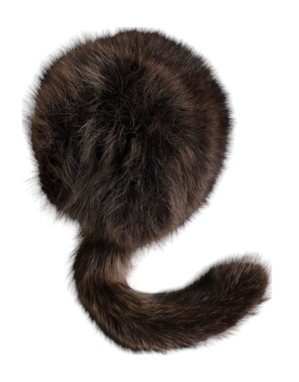 Dolce & Gabbana Women Brown Raccoon Fur Bucket Hat - Image 5
