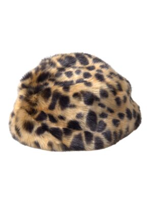 Dolce & Gabbana Brown Leopard Fur Women Bucket Hat