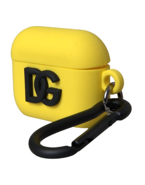Dolce & Gabbana Yellow Silicone Logo Embossed Airpods Case - Image 2