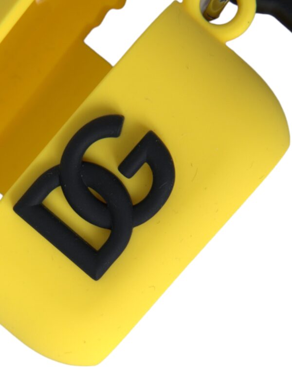 Dolce & Gabbana Yellow Silicone Logo Embossed Airpods Case - Image 5