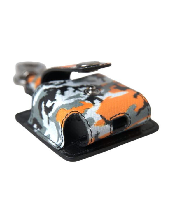 Dolce & Gabbana Multicolor Camouflage Print Leather Metal Airpods Case - Image 4