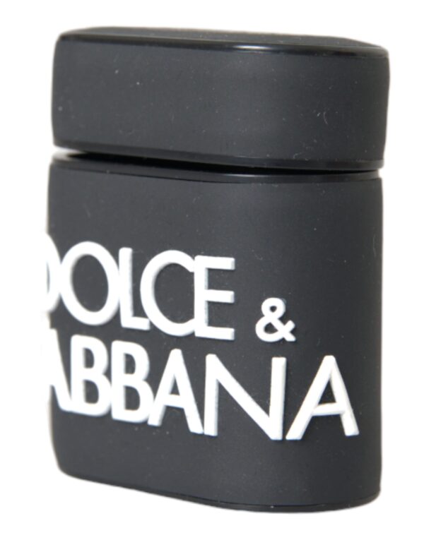 Dolce & Gabbana Black White Silicone Embossed Logo Airpods Case - Image 3