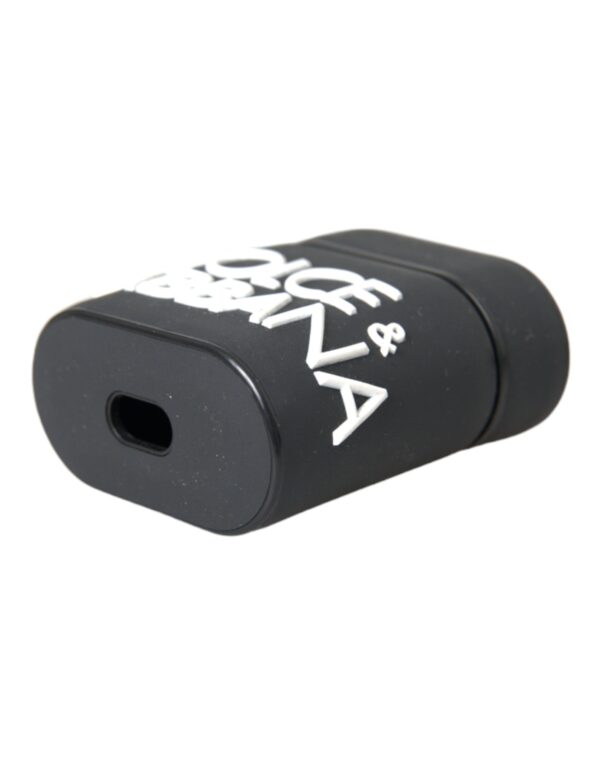 Dolce & Gabbana Black White Silicone Embossed Logo Airpods Case - Image 5