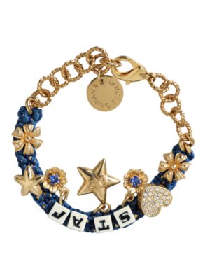 Dolce & Gabbana Gold Tone Brass Chain Star Fashion Bracelet