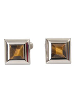 Dolce & Gabbana Silver Plated Brass Pin Crystal Cufflinks