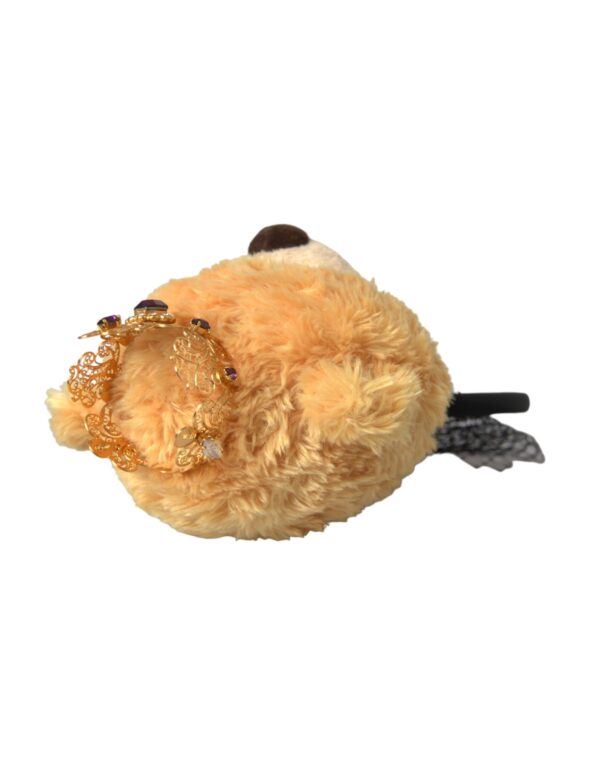 Dolce & Gabbana Brown Teddy Bear Gold Crystal Crown Hair Band Diadem - Image 3