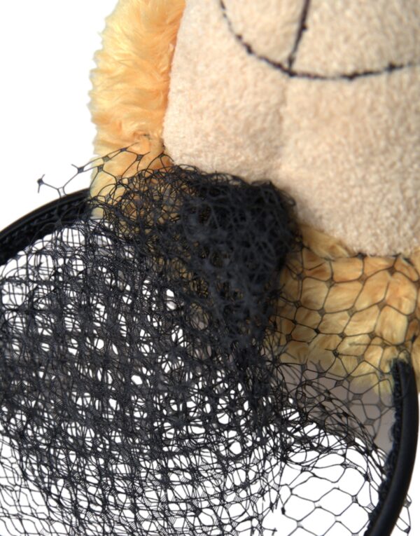 Dolce & Gabbana Brown Teddy Bear Gold Crystal Crown Hair Band Diadem - Image 5