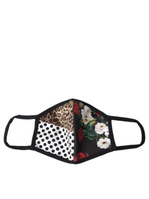 Dolce & Gabbana Multicolor Leopard Floral Elastic Ear Strap Face Mask