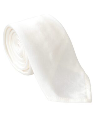 Dolce & Gabbana White Silk Blend Adjustable Tie Men