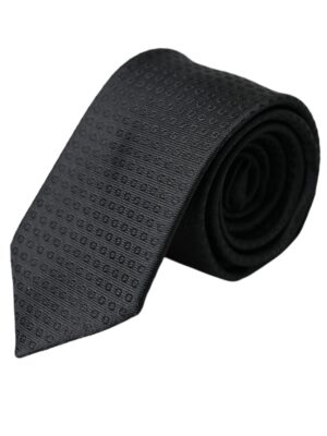 Dolce & Gabbana Black STAFF Patterned Cotton Adjustable Men Tie