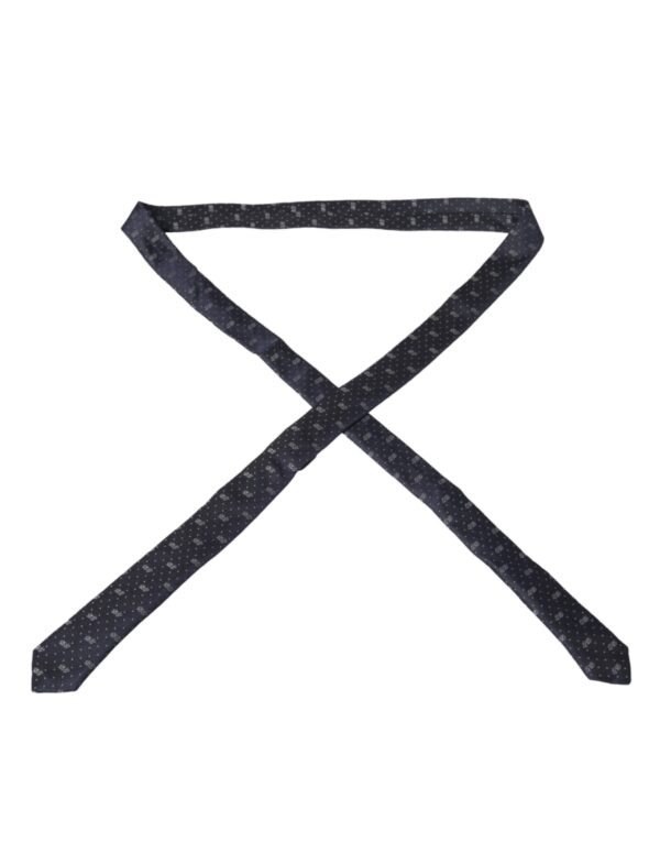 Dolce & Gabbana Blue DG Logo 100% Silk Adjustable Tie - Image 2