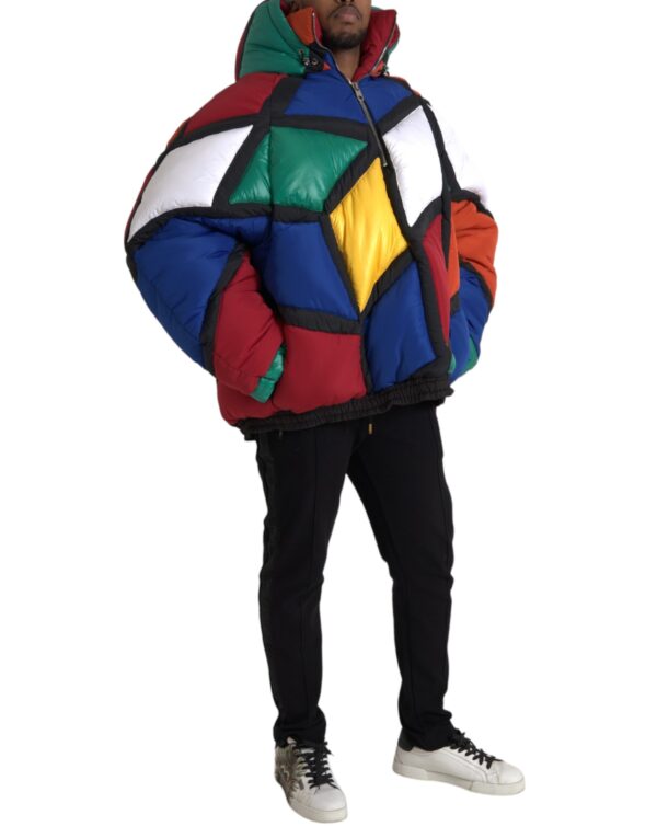 Dolce & Gabbana Multicolor Quilted Hooded Puffer Jacket - Image 2
