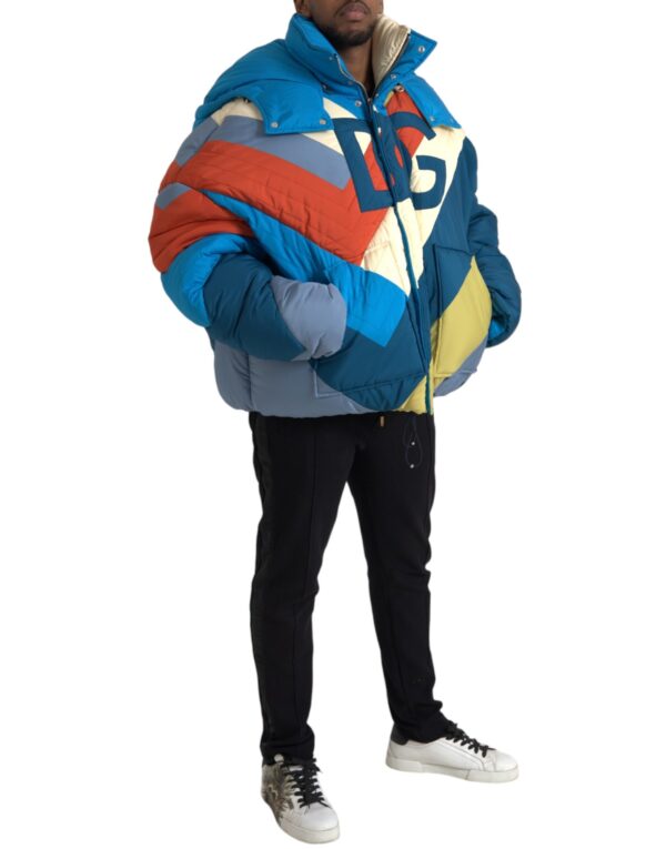 Dolce & Gabbana Multicolor Logo Windbreaker Puffer Jacket - Image 2