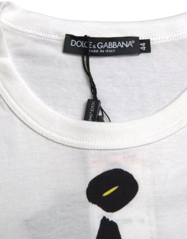 Dolce & Gabbana White Graphic Cotton Short Sleeves Men T-shirt - Image 5