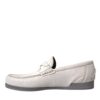 Dolce & Gabbana White Gray Leather Slip Mocassin Shoes Loafer - Image 4