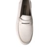 Dolce & Gabbana White Gray Leather Slip Mocassin Shoes Loafer - Image 7