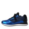 Dolce & Gabbana Blue Black Calf Hair Leather Sneakers Shoes - Image 5