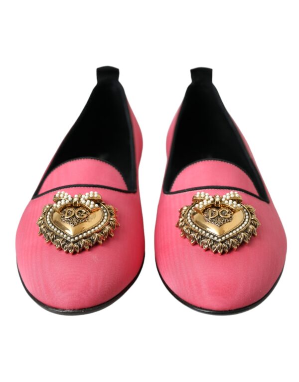 Dolce & Gabbana Pink Velvet Slip On Loafers Flats Shoes - Image 2