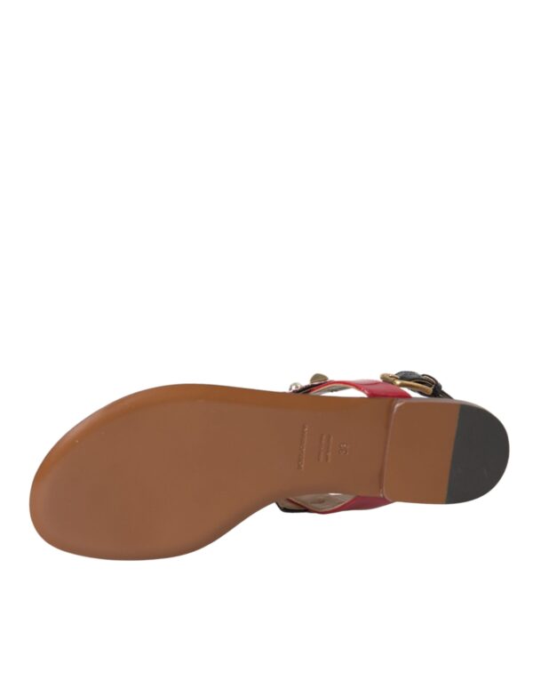 Dolce & Gabbana Multicolor Crystal Sandals Flip Flops Shoes - Image 6