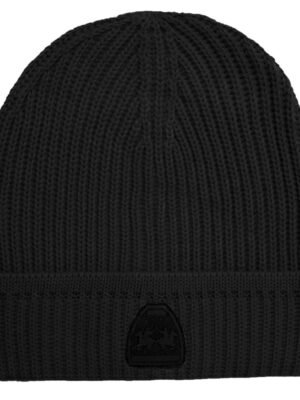 La Martina Black Acrylic Men Beanie