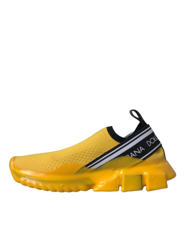 Dolce & Gabbana Yellow Sorrento Slip On Sneakers Women Shoes - Image 5