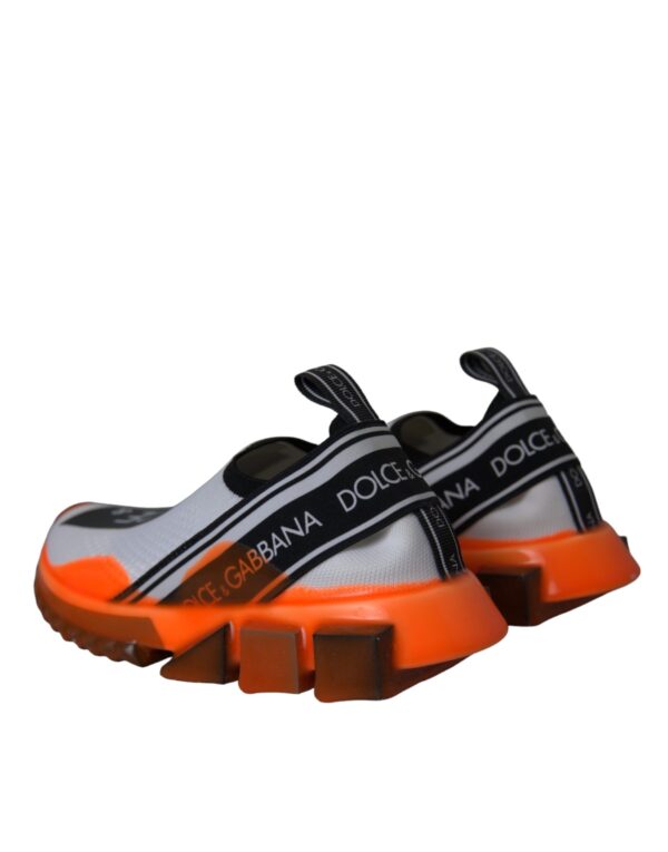 Dolce & Gabbana Black White Orange Slip On Sorrento Sneakers Shoes - Image 4
