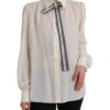 Dolce & Gabbana Off White Long Sleeve Button Down Blouse Top - Image 2