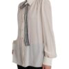 Dolce & Gabbana Off White Long Sleeve Button Down Blouse Top - Image 3