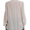 Dolce & Gabbana Off White Long Sleeve Button Down Blouse Top - Image 4