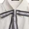 Dolce & Gabbana Off White Long Sleeve Button Down Blouse Top - Image 7