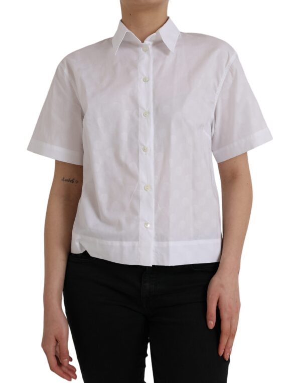 Dolce & Gabbana White Collared Short Sleeve Polo Shirt Top - Image 2