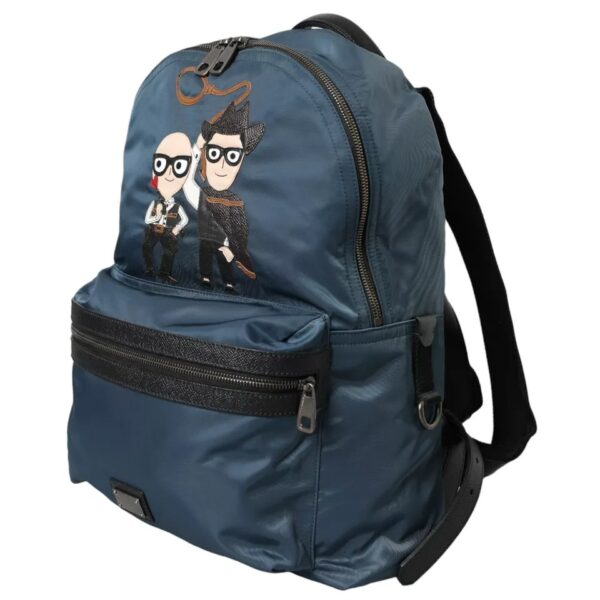 Dolce & Gabbana Blue Nylon #DGFamily Patch Men Backpack Bag - Image 2