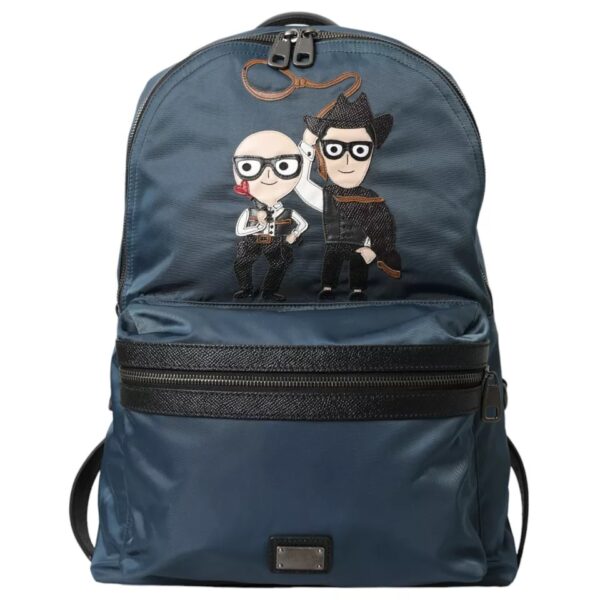 Dolce & Gabbana Blue Nylon #DGFamily Patch Men Backpack Bag - Image 5