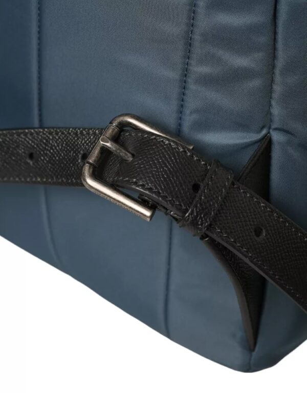 Dolce & Gabbana Blue Nylon #DGFamily Patch Men Backpack Bag - Image 7