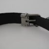 Dolce & Gabbana Black Velvet Leather Silver Buckle Belt - Image 4