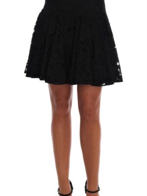 Dolce & Gabbana Elegant Floral Lace A-Line Mini Skirt