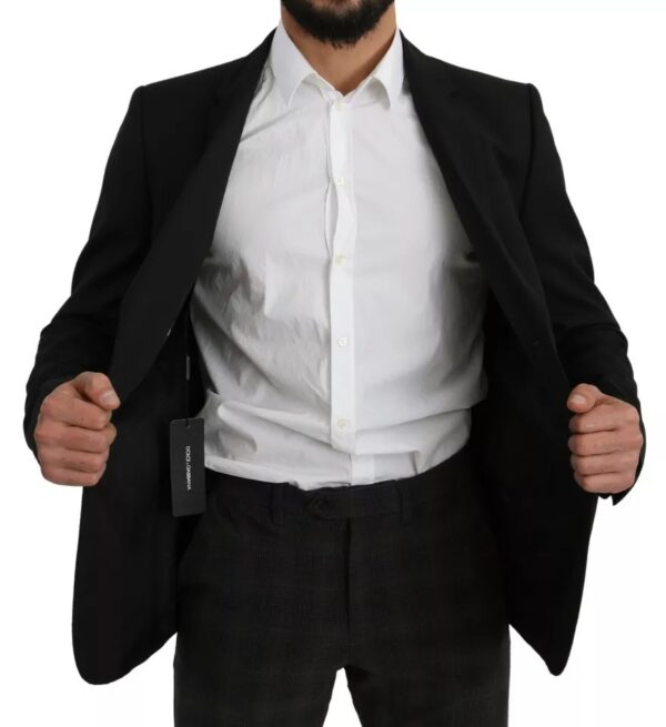 Dolce & Gabbana Black Wool Slim Fit Notch Jacket Blazer - Image 5
